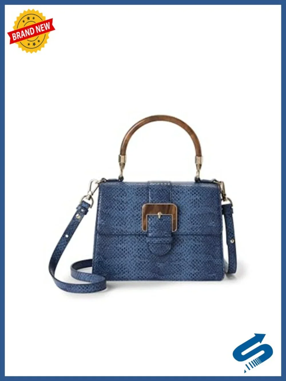 Small Satchel with Flap Magnetic Closure, Adjustable Strap, Leather